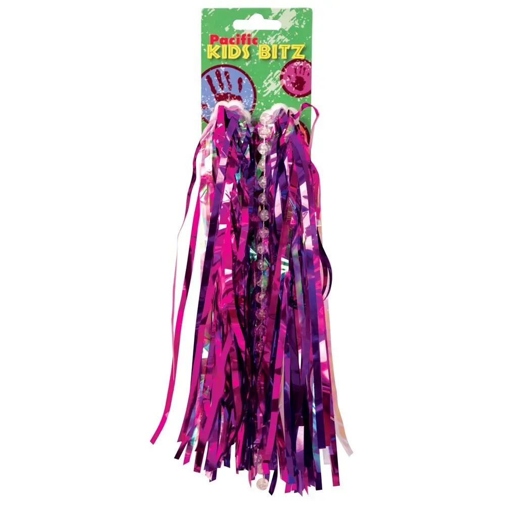 Pacific Beaded Handlebar Streamers - Pink & Purple 1