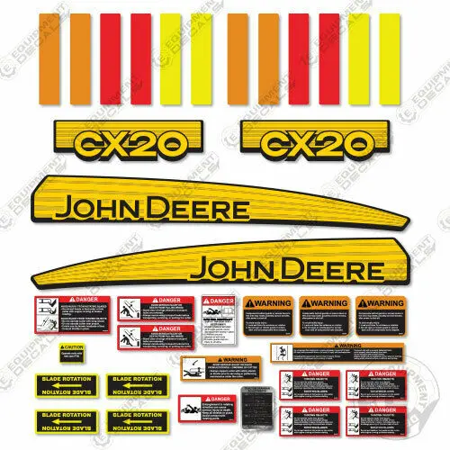 Fits John Deere Cx20 Decal Kit Rotary Cutter 1