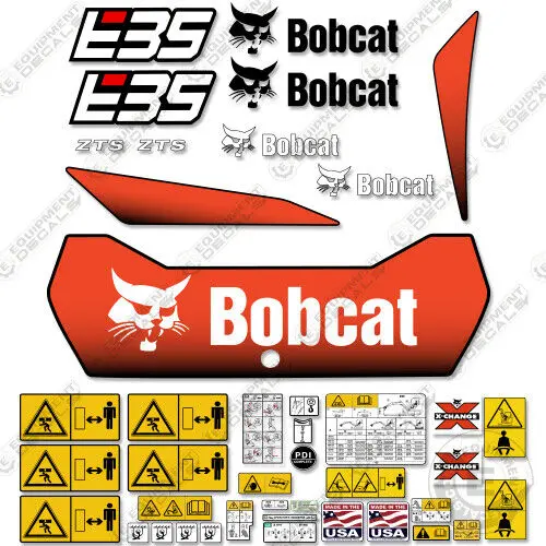 Fits Bobcat E35 Decal Kit Mini Excavator (New Style) 1