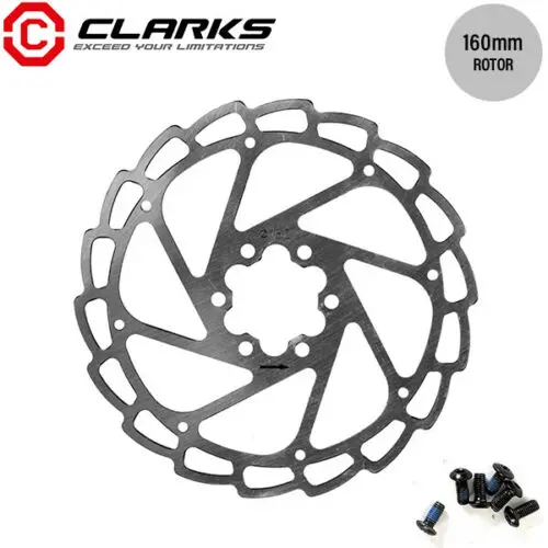 Clarks Cdr16l Lightweight Stainless Steel Disc Rotor Silver - 160Mm 1