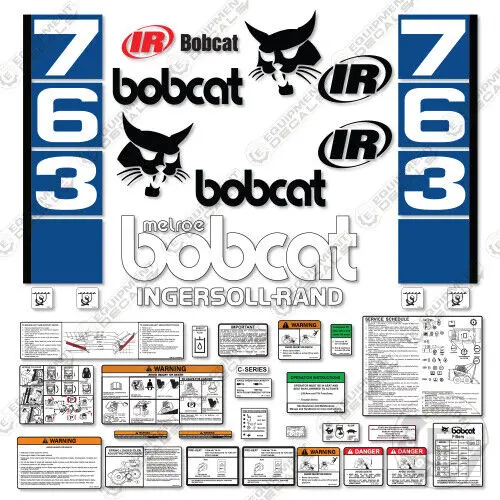 Fits Bobcat 763 Skid Steer Decal Kit - Vertical Stripes 1
