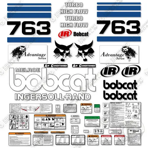 Fits Bobcat 763 Skid Steer Decal Kit - Horizontal Stripes 1
