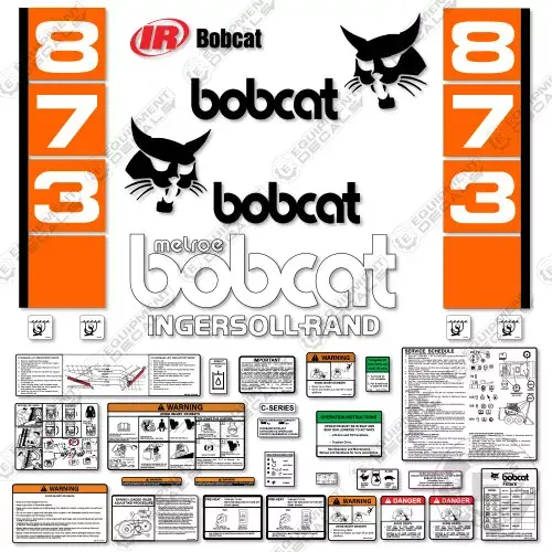 Fits Bobcat 873 Skid Steer Decal Kit - Vertical Style 1
