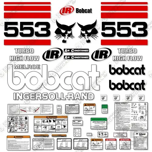Fits Bobcat 553 Skid Steer Decal Kit - Horizontal Stripes 1