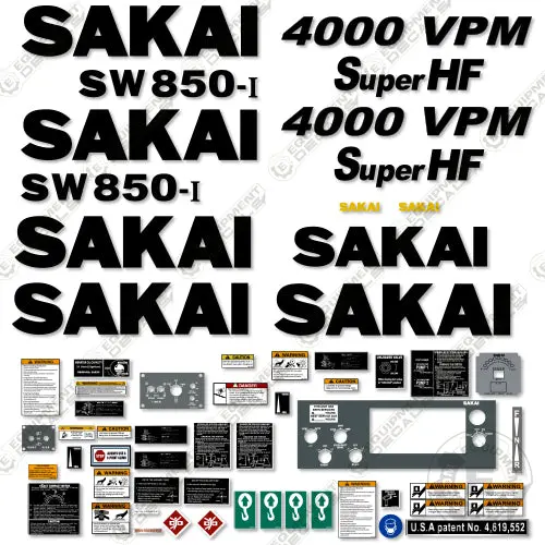 Fits Sakai Sw850-I Decal Kit Roller 1