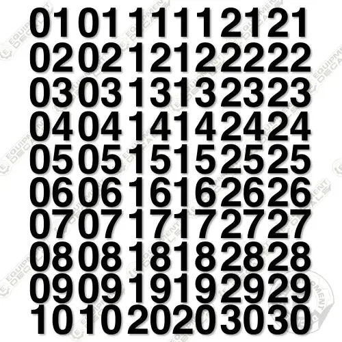Black Cut Numbers 1-30 - 6" Tall 1