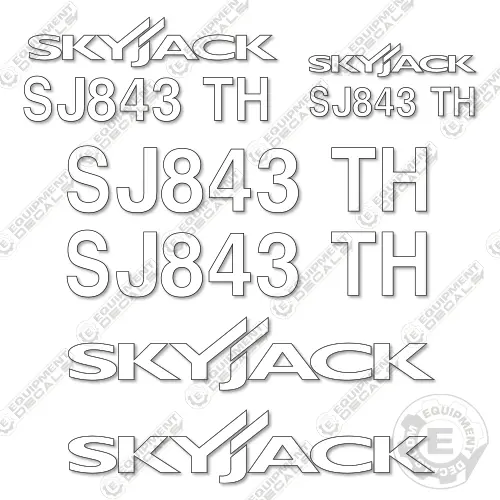 Fits Skyjack Sj843th Decal Kit Telehandler (White Cut Only) 1