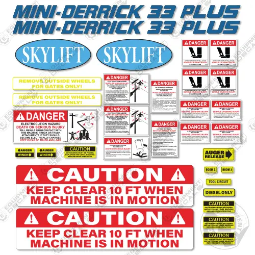 Fits Skylift Mini Derrick 33 Plus Decal Kit Digger Derrick 1