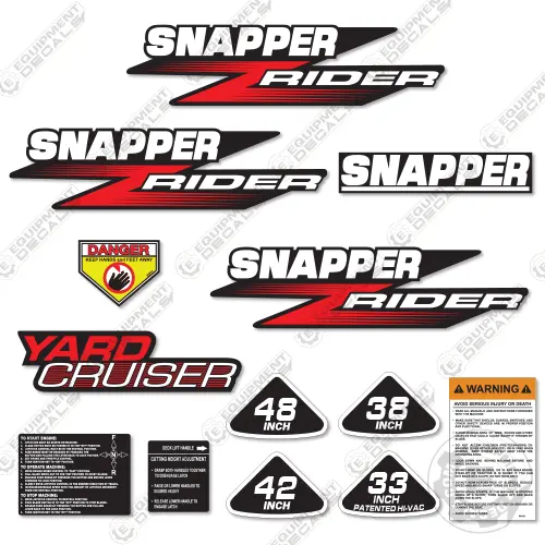 Fits Snapper Rider Yard Cruiser Decal Kit Riding Mower 1