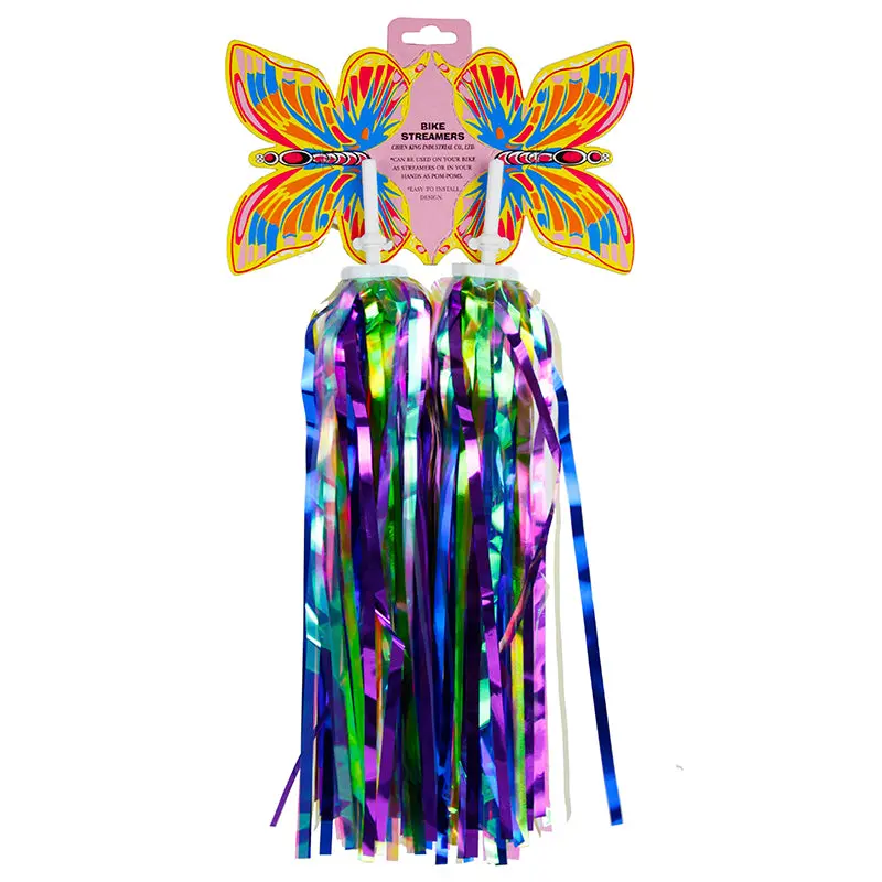Kids Handlebar Streamers - Green/Blue/Purple 1