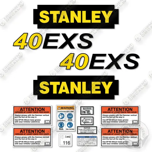 Fits Stanley 40Exs Decal Kit Hydraulic Hammer 1