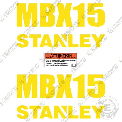 Fits Stanley Mbx-15 Decal Kit Hydraulic Hammer 1
