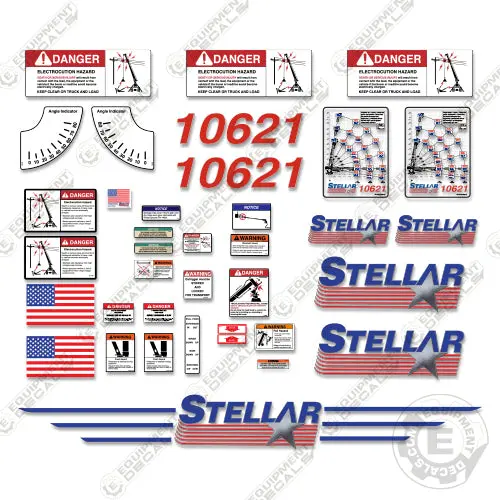Fits Stellar 10621 Decal Kit Crane Truck P/N 72811 1