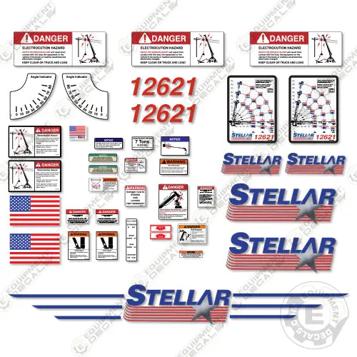 Fits Stellar 12621 Decal Kit Crane Truck 1