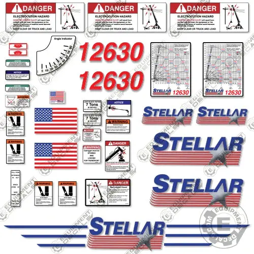 Fits Stellar 12630 Decal Kit Crane Truck 1