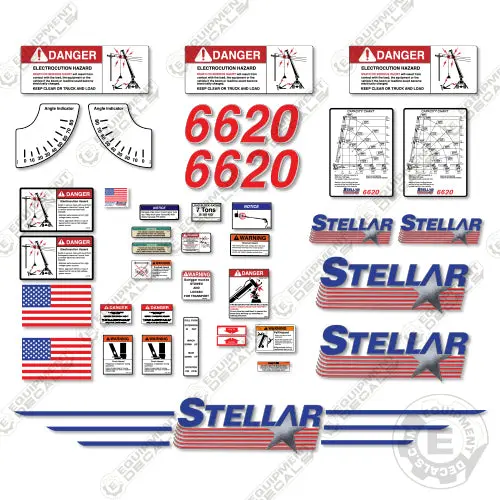 Fits Stellar 6620 Decal Kit Crane Truck P/N 11993 1