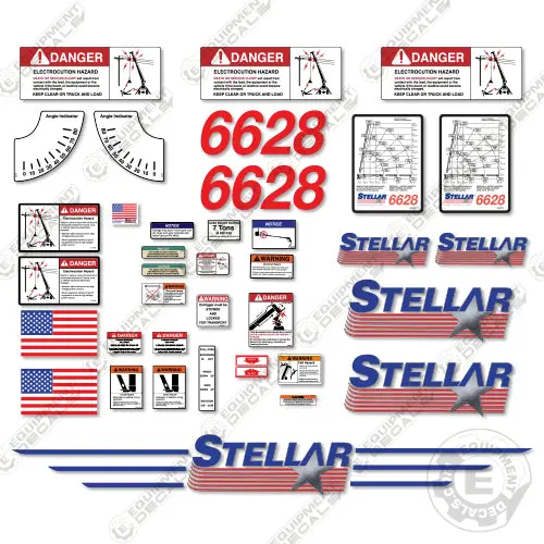 Fits Stellar 6628 Decal Kit Crane Truck P/N 31072 1