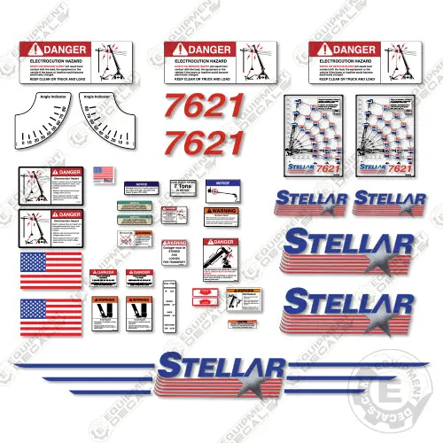 Fits Stellar 7621 Decal Kit Crane Truck (P/N 72800) 1