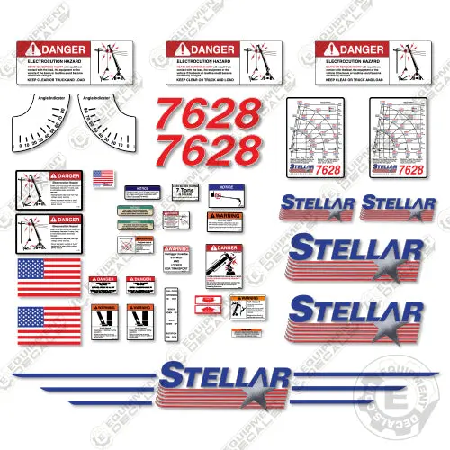Fits Stellar 7628 Decal Kit Crane Truck (P/N 54970) 1