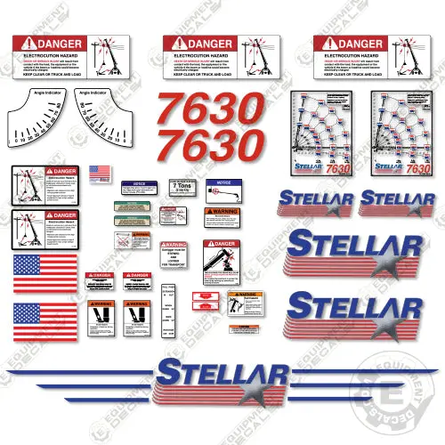 Fits Stellar 7630 Decal Kit Crane Truck (P/N 71792) 1