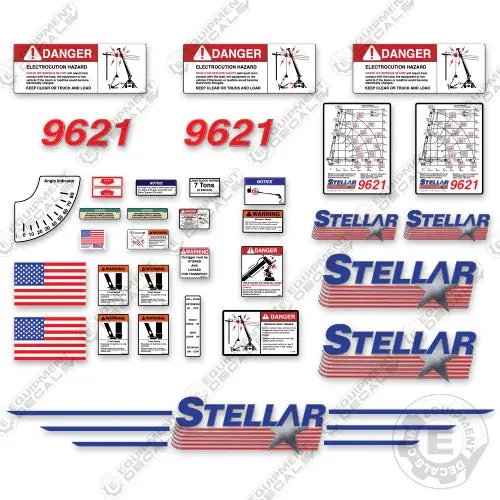 Fits Stellar 9621 Decal Kit Crane Truck 1