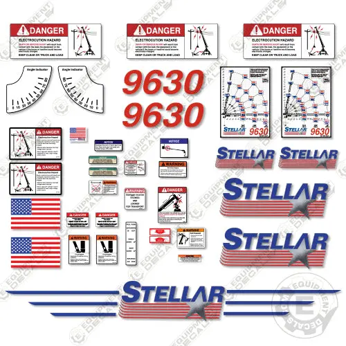 Fits Stellar 9630 Decal Kit Crane Truck P/N 71860 1