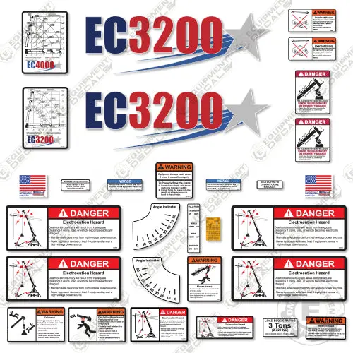 Fits Stellar Ec3200 Decal Kit Crane Truck 1