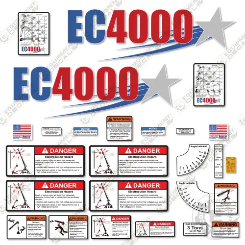 Fits Stellar Ec4000 Decal Kit Crane Truck 1