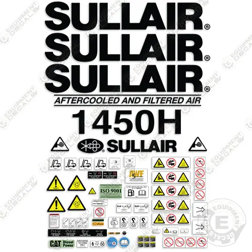 Fits Sullair 1450H Decal Kit Air Compressor - Tier 3 1