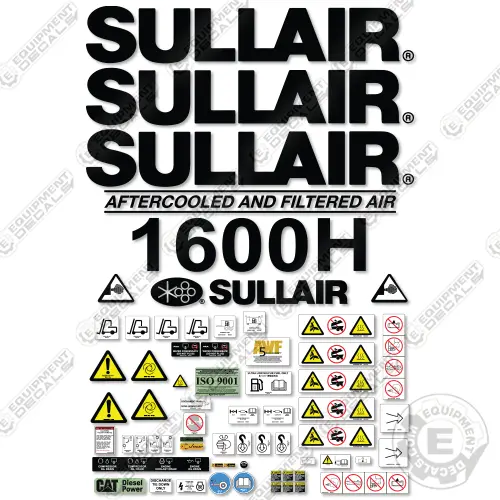 Fits Sullair 1600H Decal Kit Air Compressor - Tier 3 1