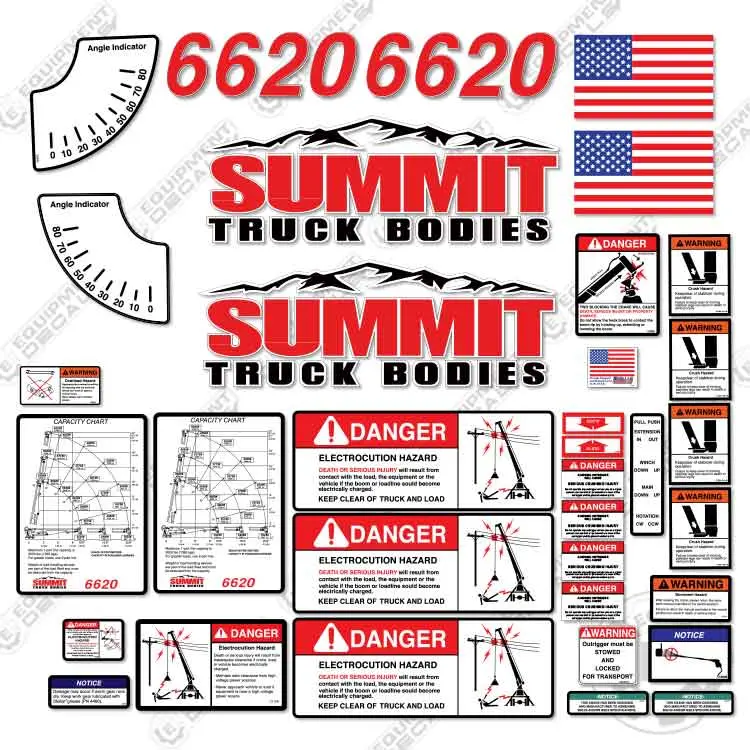 Fits Summit 6620 Decal Kit Crane Truck 1