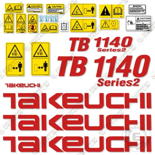Fits Takeuchi Tb1140 Decal Kit (Series Ii) Excavator 1