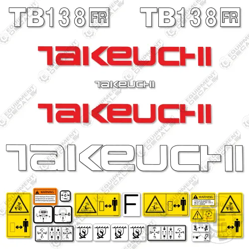 Fits Takeuchi Tb138fr Decal Kit Mini Excavator 1