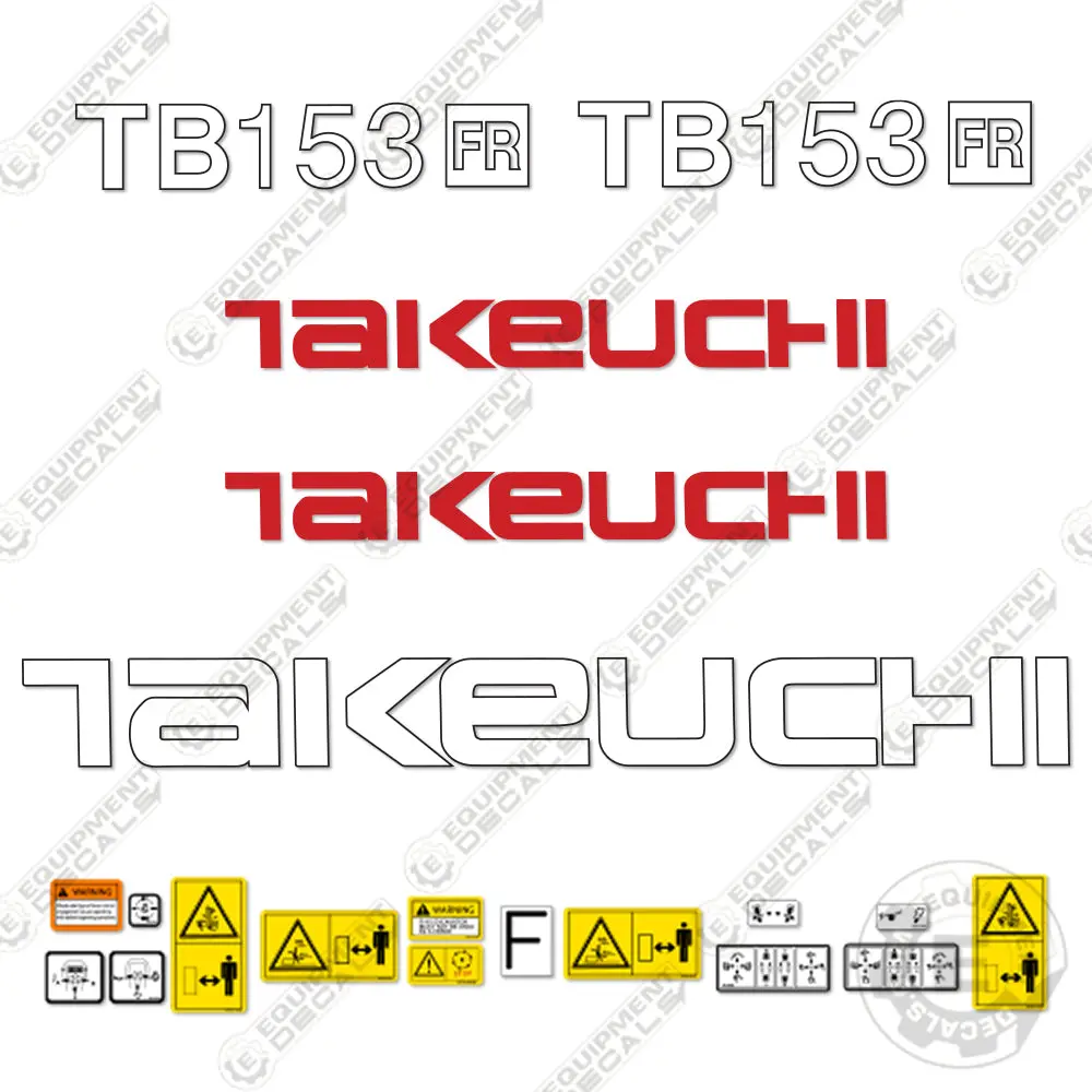 Fits Takeuchi Tb153fr Decal Kit Mini Excavator 1