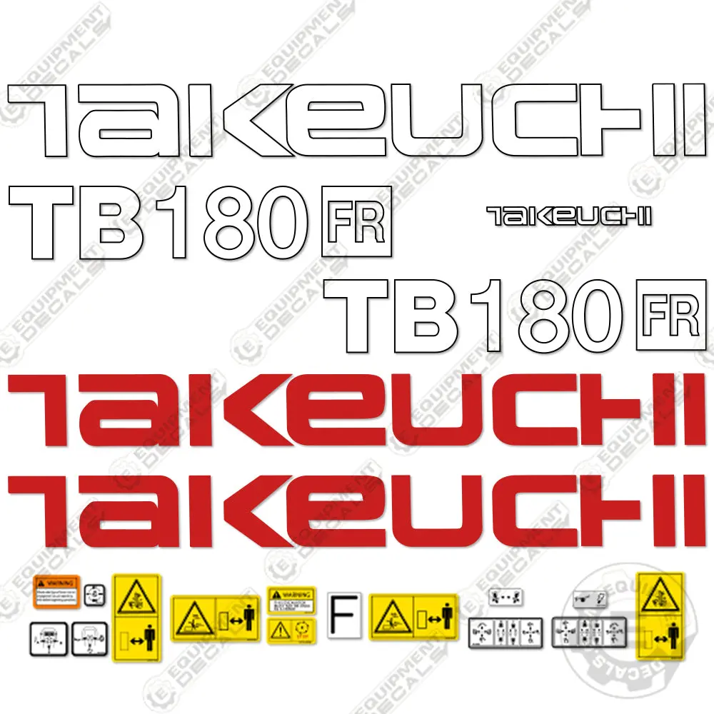 Fits Takeuchi Tb180fr Decal Kit Mini Excavator 1