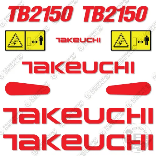 Fits Takeuchi Tb2150 Mini Excavator Decal Kit 1