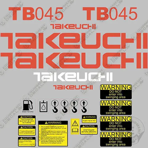 Fits Takeuchi Tb 045 Mini Excavator Decals Equipment Decals 1