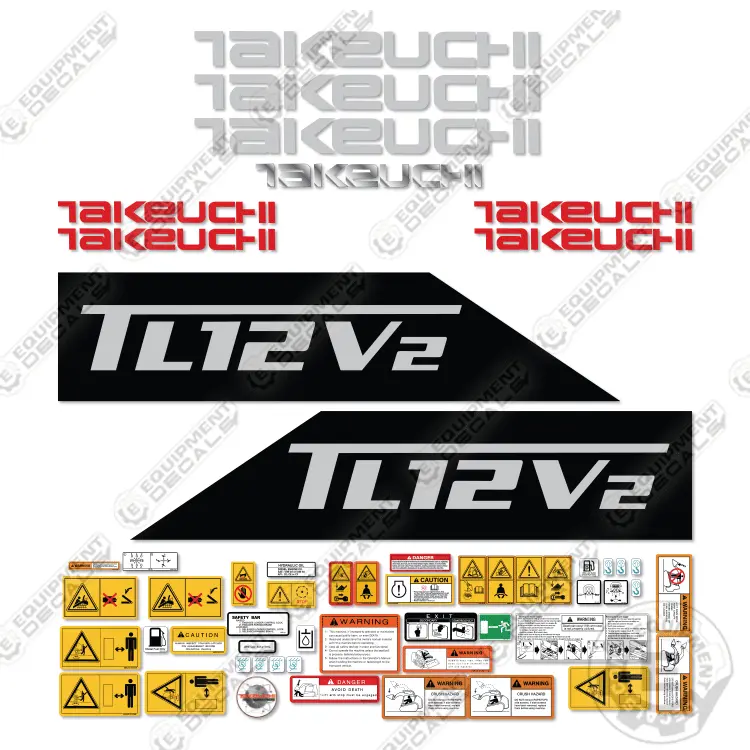 Fits Takeuchi Tl12v2 Decal Kit Skid Steer Loader 1
