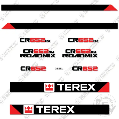 Fits Terex Cr652 / Cr652rx / Cr652rm Decal Kit Paver 1