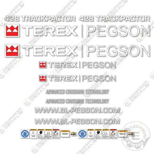 Fits Terex Pegson 428 Trackpacctor Decal Kit - Crusher 1