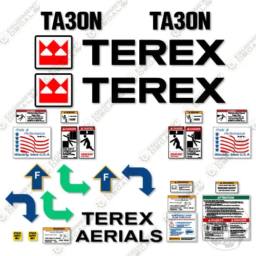 Fits Terex Ta30n Decal Kit Man Lift 1