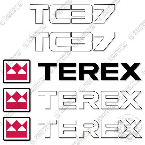 Fits Terex Tc37 Mini Excavator Decal Kit 1