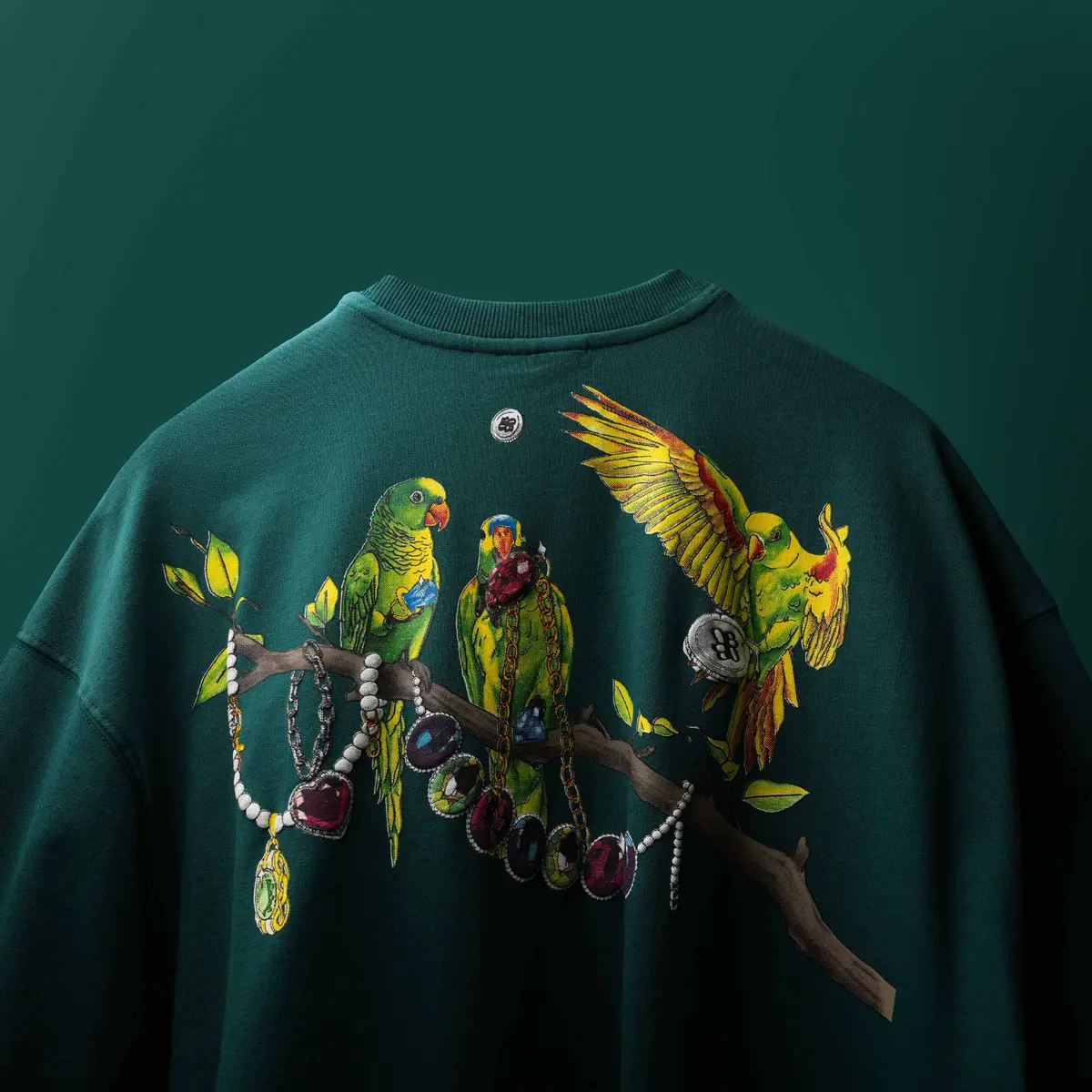 Green Birds And Bling T-Shirt 1