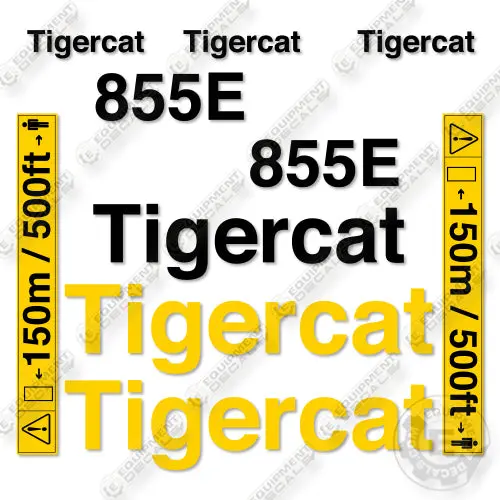 Fits Tigercat 855E Decal Kit Feller Buncher 1