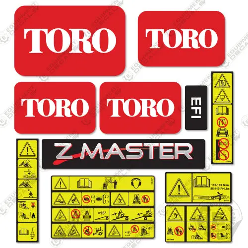 Fits Toro Z-Master Series Decal Kit Mower 1