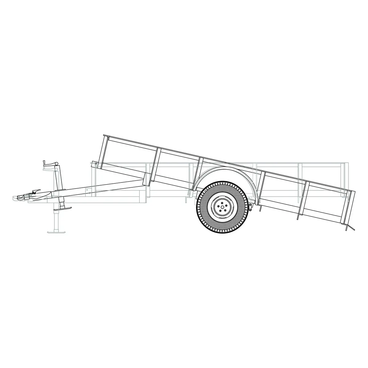 1110T - 6'4" X 10' Single Axle 3.5K Utility Tilt Trailer Diy Master Plan - 16 How-To Steps W/ Blueprint 1