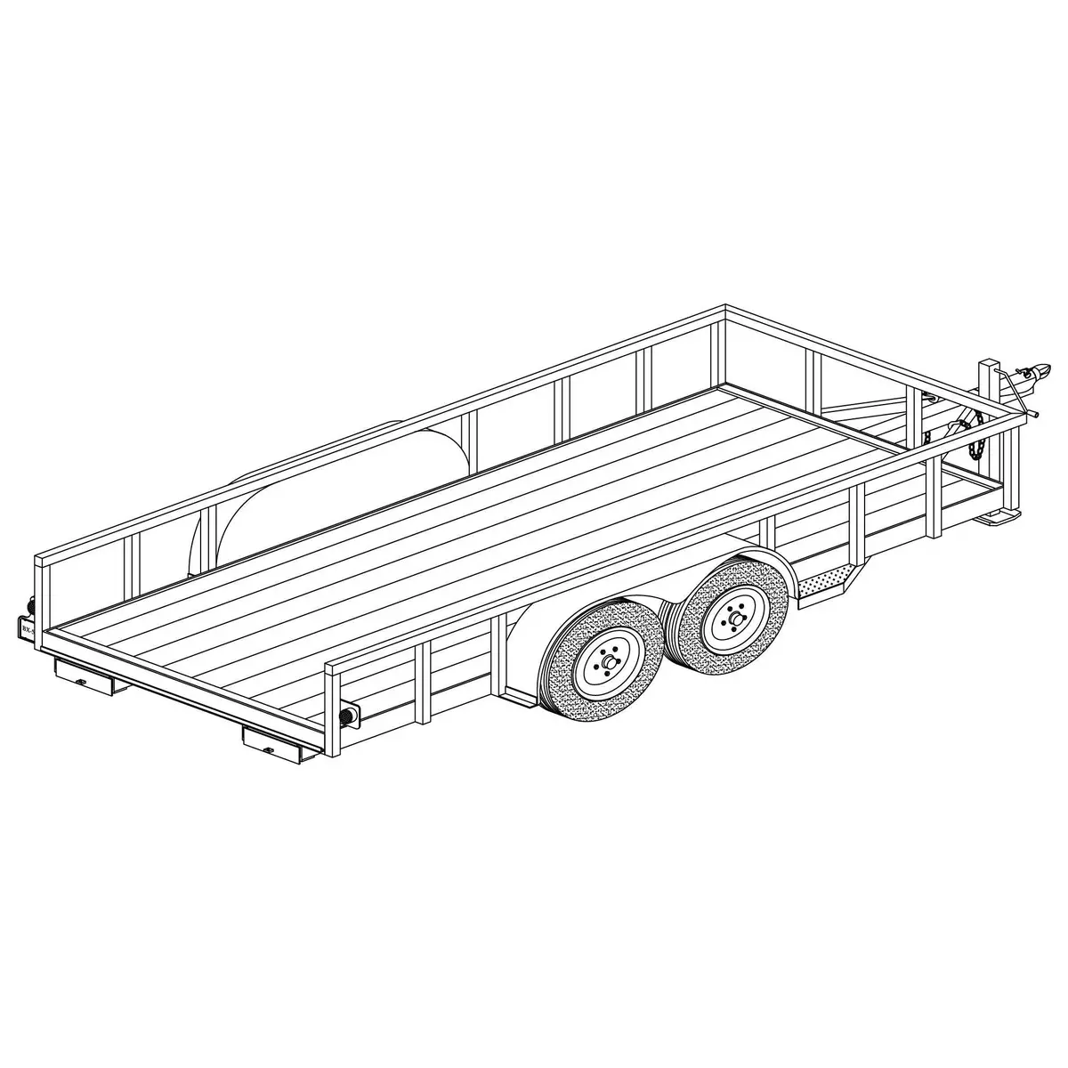 1214 - 6' X 14' Tandem Axle 7K Utility Lowboy Trailer Diy Master Plan -17 How-To Steps W/ Blueprint 1