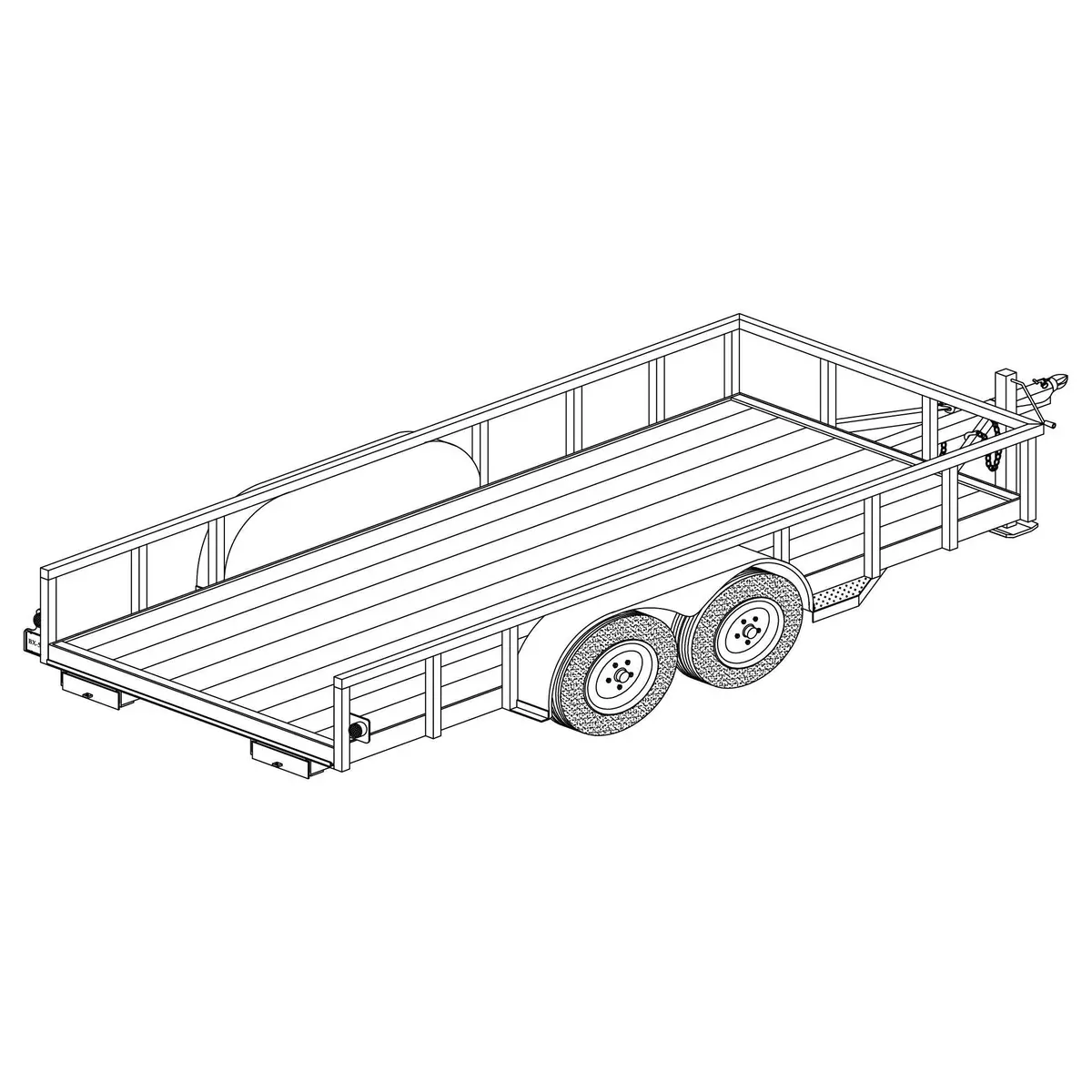 1216 - 6'6" X 16' Tandem Axle 7K Utility Lowboy Trailer Diy Master Plan -17 How-To Steps W/ Blueprint 1