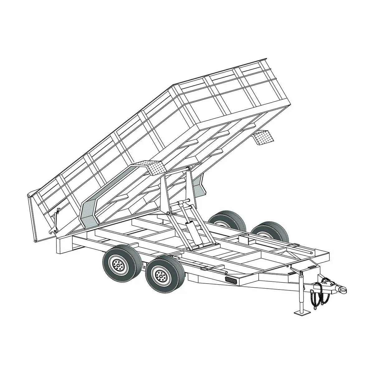 12Hd - 6'4" X 12' - 12K Dump Trailer Diy Master Plan - 25 How-To Steps W/ Blueprint 1