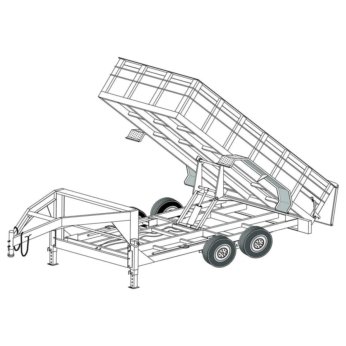 14Hdgn - 6'4" X 14' - 14K Gooseneck Dump Trailer Diy Master Plan - 27 How-To Steps W/ Blueprint 1